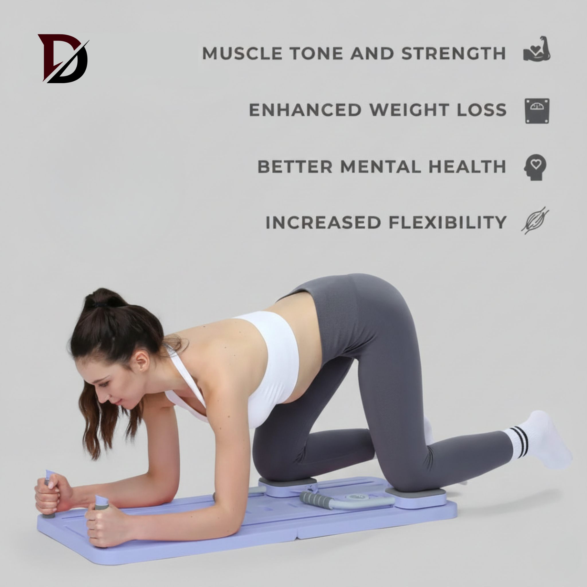 Multipurpose Foldable Pilates Reformer Board for Home Workout