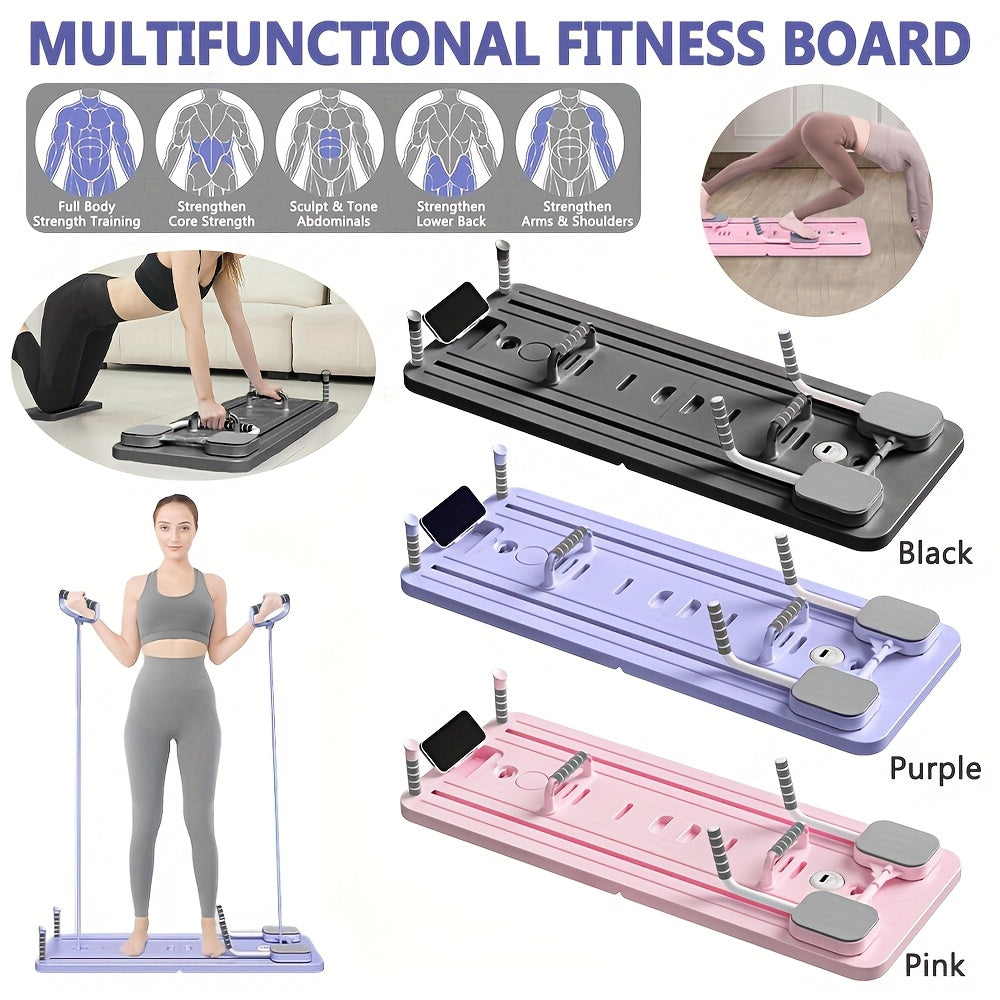 Foldable Pilates Reformer Board – Multi-Purpose Home Gym Sliding Set