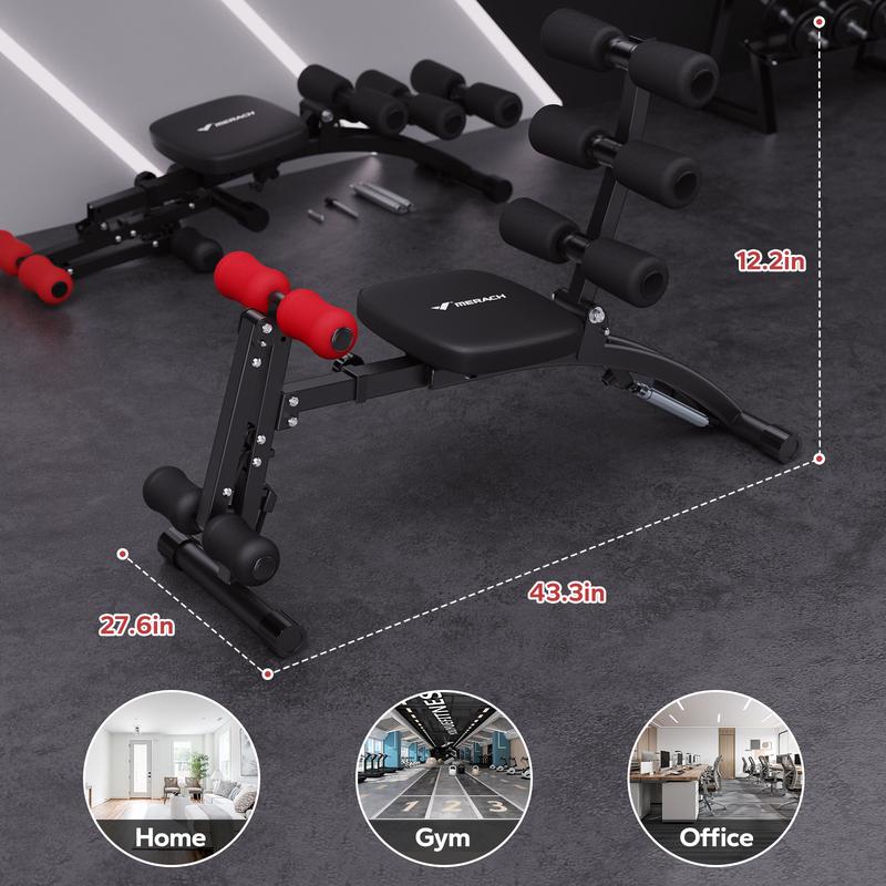 MERACH Adjustable Weight Bench for Full Body Workout, Press Bench of Home Gym Strength Training, Exercise Machine for ab, arm, leg,