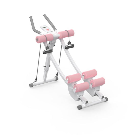 MERACH Dual Track Adjustable Ab Trainer Machine with LCD Monitor, Core & Waist Shaper at Home Gym for Women, Foldable Exercise Machine for abs, Arm, Leg, Buttocks Shaper, Workout Equipment