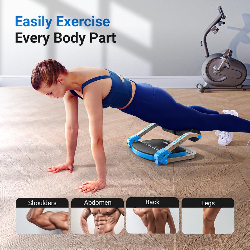 Sit-Up Exercise Equipment, Ab Crunch Machine Roll-up Machine, Abdominal Workout Machine for Home Gym, Core Ab Exercise System Trainer,