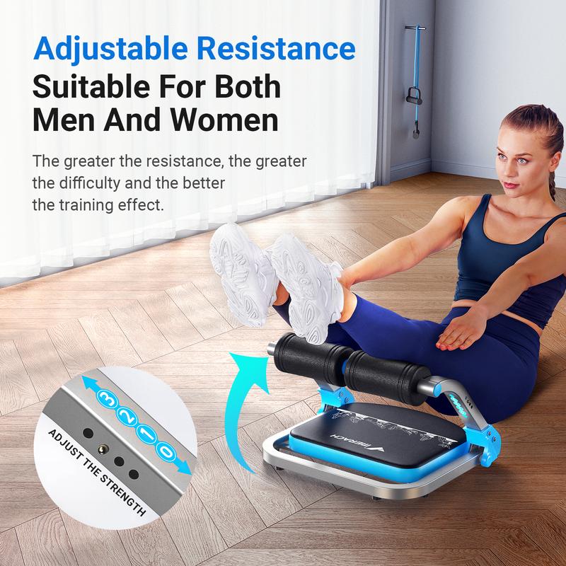 Sit-Up Exercise Equipment, Ab Crunch Machine Roll-up Machine, Abdominal Workout Machine for Home Gym, Core Ab Exercise System Trainer,