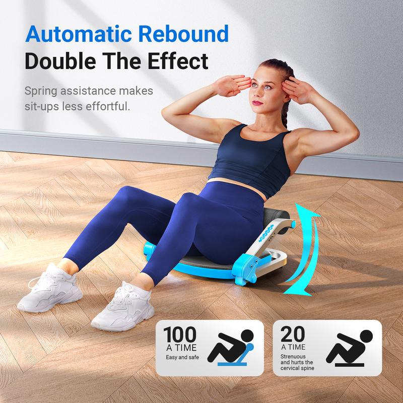 Sit-Up Exercise Equipment, Ab Crunch Machine Roll-up Machine, Abdominal Workout Machine for Home Gym, Core Ab Exercise System Trainer,