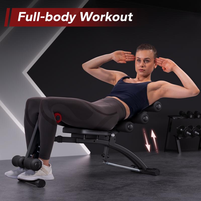 MERACH Adjustable Weight Bench for Full Body Workout, Press Bench of Home Gym Strength Training, Exercise Machine for ab, arm, leg,